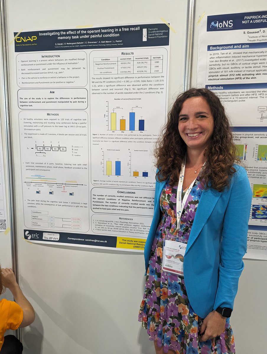 New insights about pain and reward mechanisms, check the poster at BP-049 of PhD fellow <a href="/CarolinaCeruti/">Carolina Ceruti</a> <a href="/CNAP_AAU/">CNAP-AAU</a> 😎👌🏻

#EFIC2023