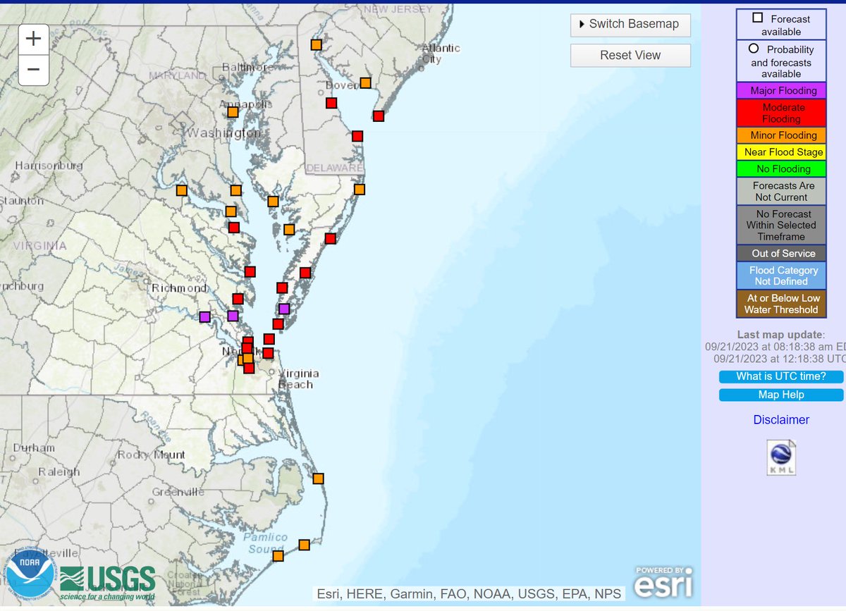 BryceShelton01's tweet photo. Name or no name, *significant* coastal flooding impacts are likely Friday and especially Saturday with the coastal low from OBX to New Jersey. MAJOR flood stage could be reached at some sites along the Chesapeake Bay in Virginia Saturday afternoon! Strong winds are likely too, with gusts up to 60mph possible along the immediate coastline. We could see high wind products (if the system isn't tropical), or tropical storm products (if the system does become #Ophelia). Beach erosion is going to be another issue, especially for the OBX with the persistent onshore flow tomorrow. Currently, NHC has development odds at 40% - these odds will probably increase today. #NCwx #Vawx #MDwx #NJwx