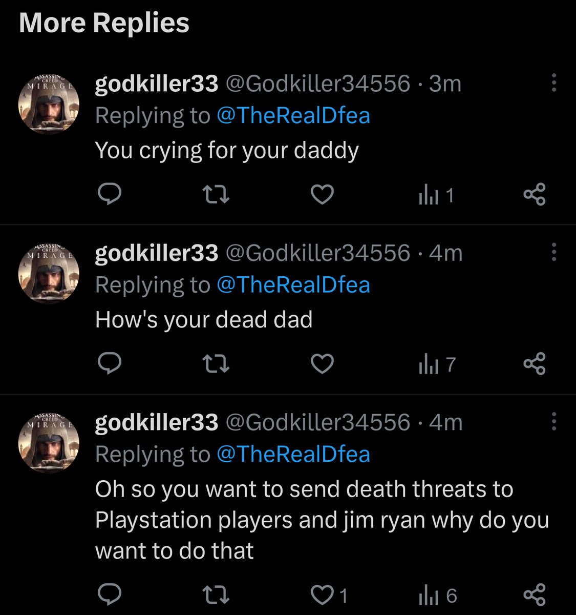 TheRealDfea's tweet photo. Xbox Fans, PLEASE listen to me even tho I don't have a lot of followers like these other Influencers. DO NOT be like these Playstation fanboys & post tweets &/or DMs like this to these other Playstations dudes.(Insults & threats included) We are better than them & for us to continue being better, we must continue proving to be better. 💚