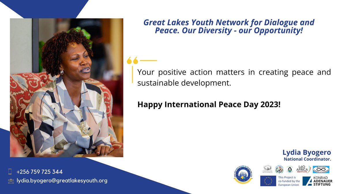 Happy International peace Day every one.Thankful for peace we have and hopeful for more peace in the Great Lakes region #4 youth Dialogue