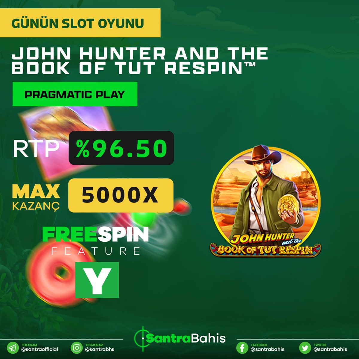 Günün kazandıran #slot oyunu SantraBahis’te yüksek RTP oranlarıyla sizleri bekliyor.🎰