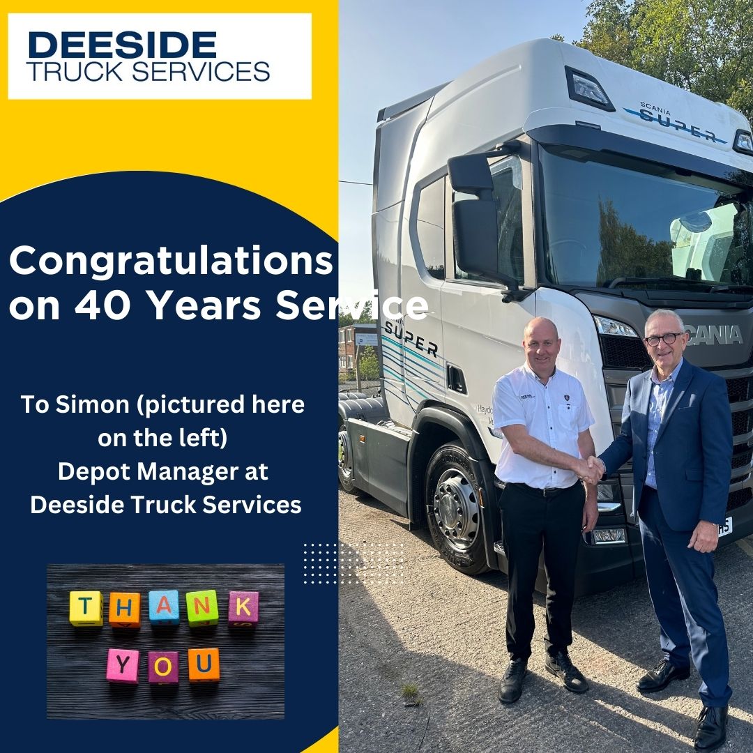 Huge Huge #congratulations to Simon, Depot Manager at Deeside Truck Services for achieving 40 years service at Haydock Commercials 
#ScaniaUK #service #LongService #longserviceaward #haydockcommercialsfamily #scaniafamily