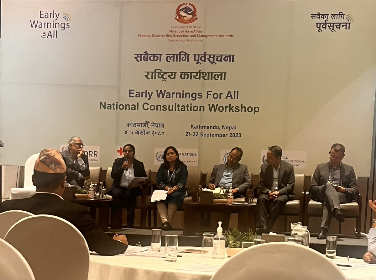 karkialyna's tweet image. Day 1 recap #EW4all 1/3

Critical Qs raised on #riskknowledge. How do we ensure the data gathered from communities are transformed into risk knowledge and shared back with the communities?What is the plan to leverage BIPAD portal beyond a data pool into a risk knowledge hub?