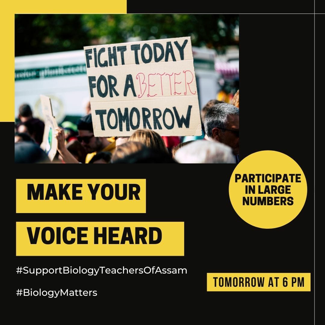 ka09599389's tweet photo. Urgent Appeal to @CMOfficeAssam &amp; @ranojpeguassam @himantabiswa
📢 Calling for Equity in Education!
BIOLOGY GRADS in Assam deserve equal opportunities.Remove the barrier of mandatory Maths and promote inclusivity in teaching sector.
#SupportBiologyTeachersOfAssam
#BiologyMatters https://t.co/lIXvTPDBrb