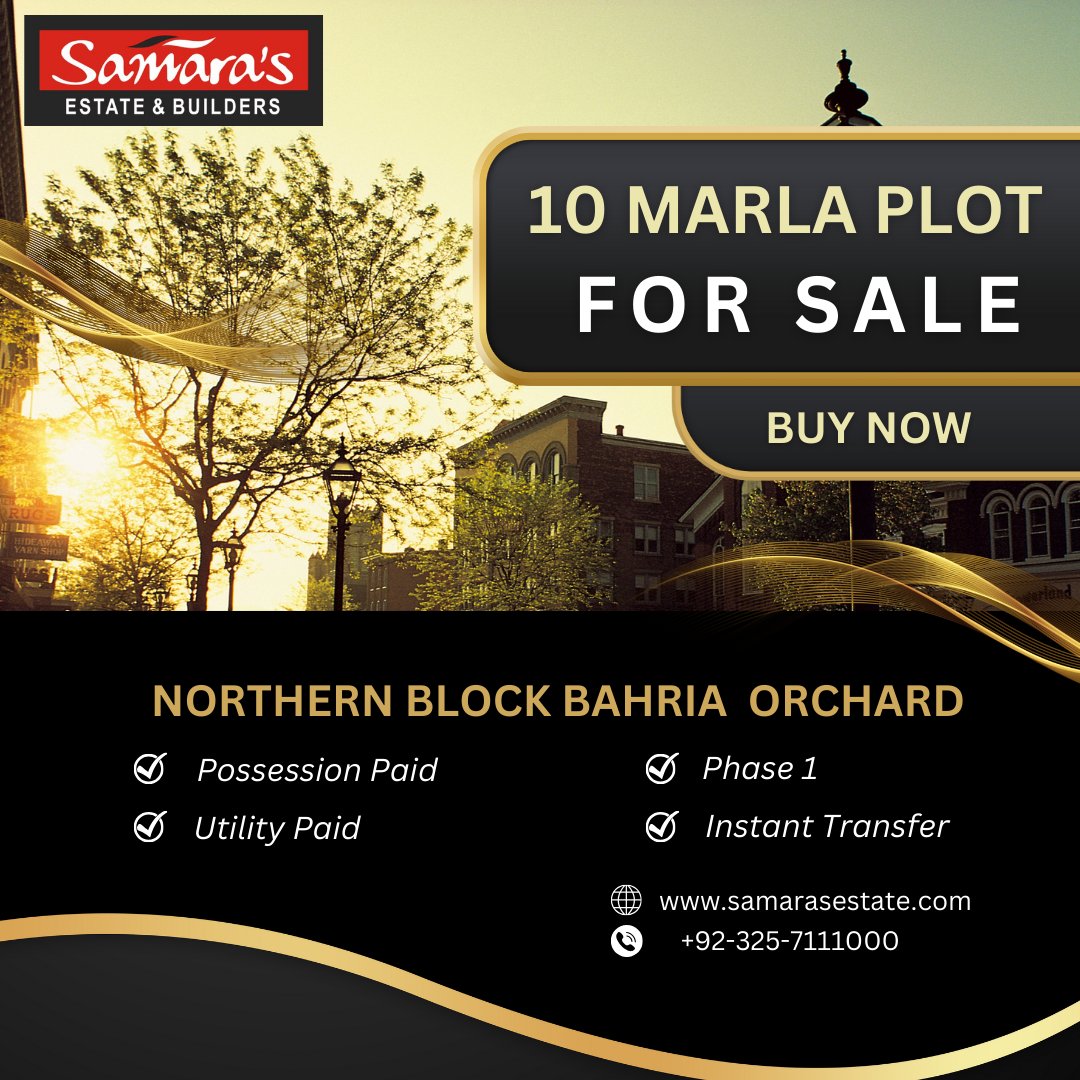 samarasestate's tweet image. Act now and secure your future with this 10 Marla plot in Northern Block, Bahria Orchard Lahore. Contact us today, and let us help you turn your real estate dreams into reality! 📞🏡 #InvestToday #BahriaOrchardPlot #SamrasEstate