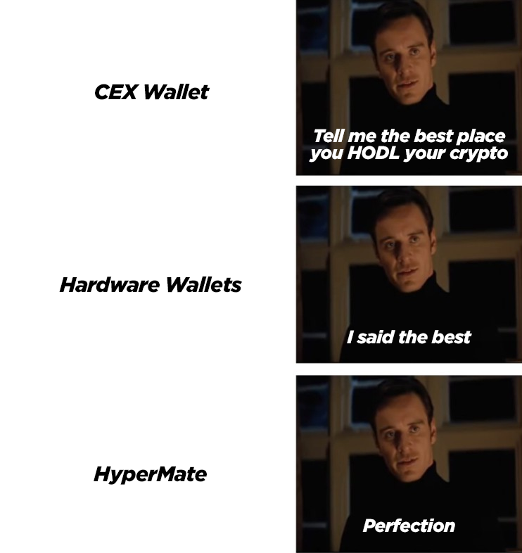 HyperMateWallet's tweet photo. That's right! HyperMate is the best hardware wallet out there to #HODL you #crypto with top security measures! 😎🔥

Keep #HODLing your crypto safely with #HyperMate Pro! 🔐👉https://t.co/QVKXNTOPjx

#cryptomeme #memes https://t.co/4awO21P3Y5