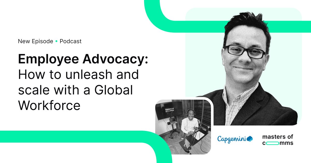 🎙 Tune in to the latest episode of Masters of Comms! We're thrilled to have Joe Morris, Head of Social Media &amp; EA at <a href="/Capgemini/">Capgemini</a> sharing valuable insights on employee advocacy at a global scale. 🌍
🔗 Don't miss this enlightening episode!
Listen here ➡️ bit.ly/3F6B83P