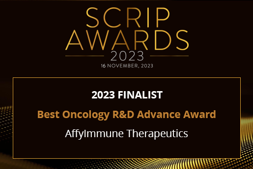 affyimmune's tweet photo. AffyImmune Therapeutics is excited to share that it’s recently named as one of the Best Oncology R&amp;D Advances as a 2023 finalist for the @Citeline Scrip Awards! The winner will be announced in London on November 16, 2023.

https://t.co/EpgpU2Yn2L

#oncology #CARTcell https://t.co/p5v3AKB4Et