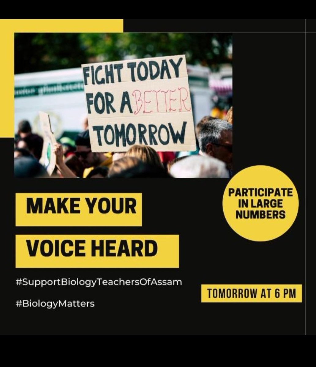 manojkakati745's tweet photo. Urgent Appeal to @CMOfficeAssam &amp; @ranojpeguassam @himantabiswa
📢 Calling for Equity in Education!
BIOLOGY GRADS in Assam deserve equal opportunities.Remove the barrier of mandatory Maths and promote inclusivity in teaching sector.
#SupportBiologyTeachersOfAssam
#BiologyMatters https://t.co/GrqEhDaqpA