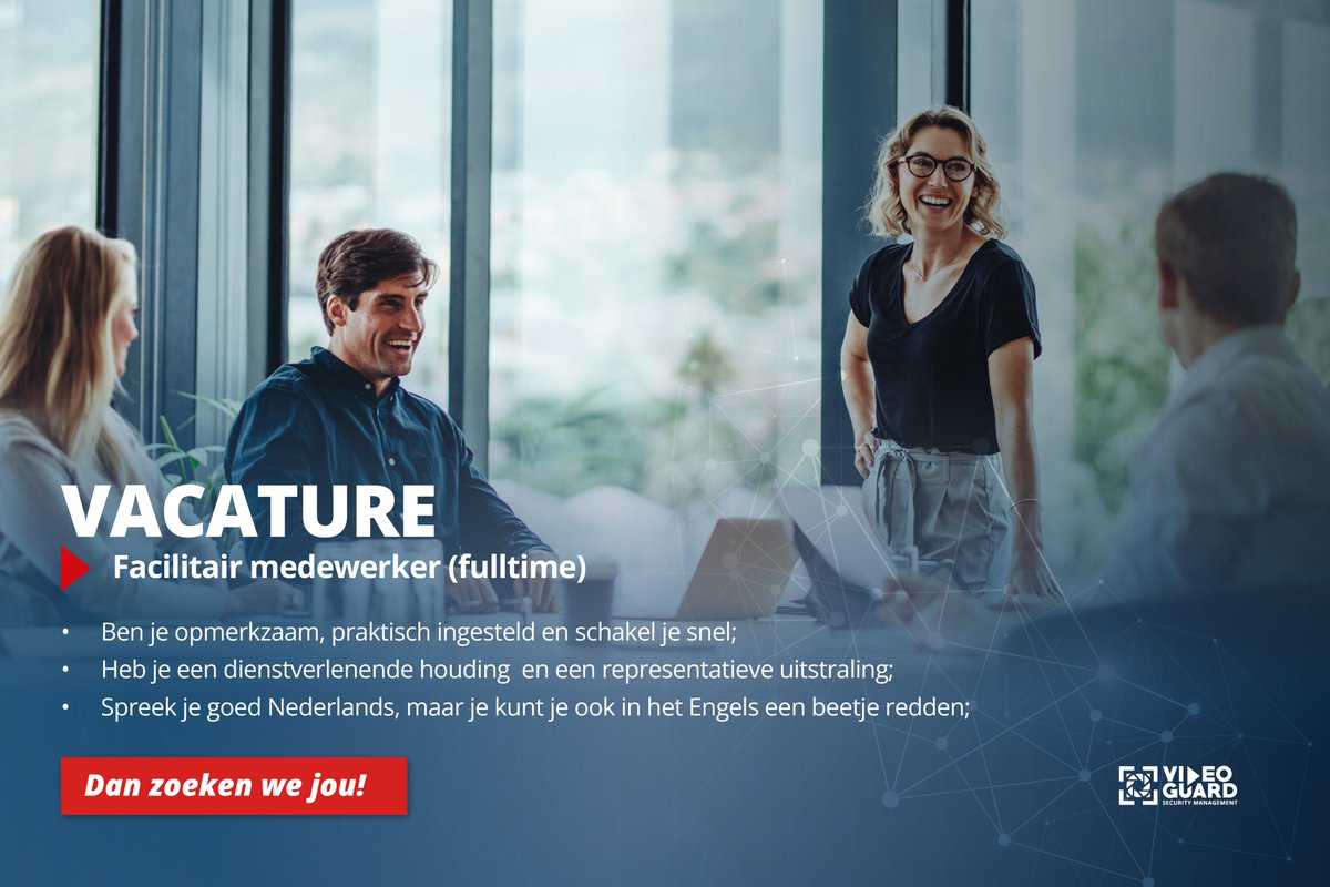 VIDEOGUARD ZOEKT EEN FACILITAIR MEDEWERKER

Heb jij een dienstverlenende instelling, een scherp oog voor detail en ben je praktisch ingesteld? Dan zijn we op zoek naar jou ➡️ videoguard.nl/vacature-facil…

#vacature #facilitairmedewerker #vacaturealert #solliciteren