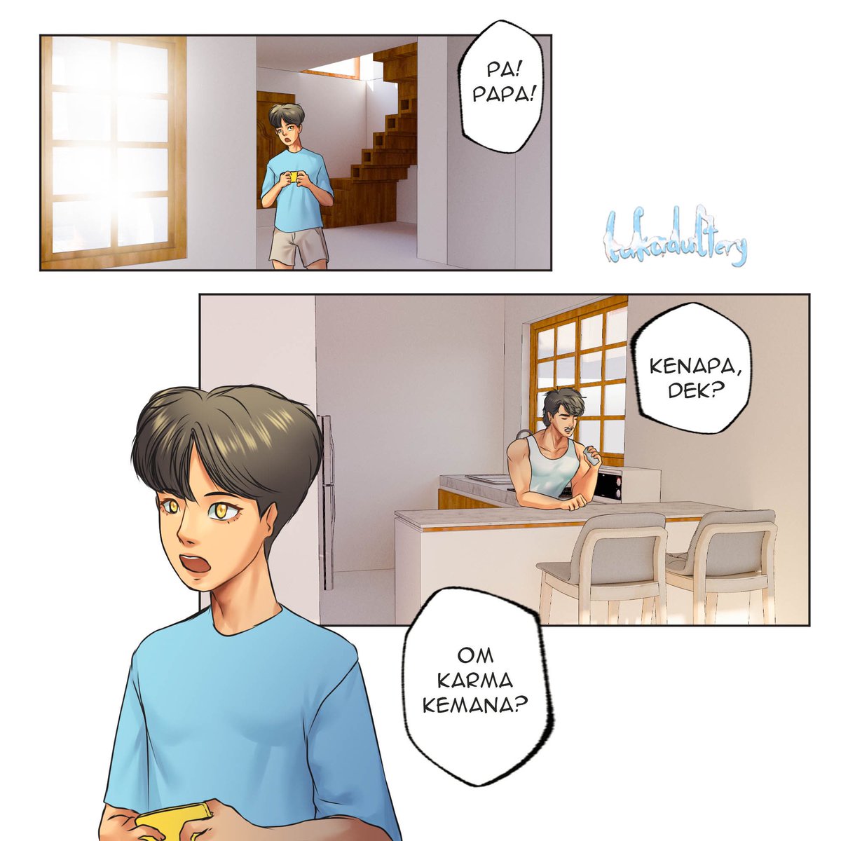 lukadultery's tweet photo. Papa di Balik Pintu #2 

Bian cariin Om Karma dimana, eh taunya … https://t.co/UmRsJKDYY2