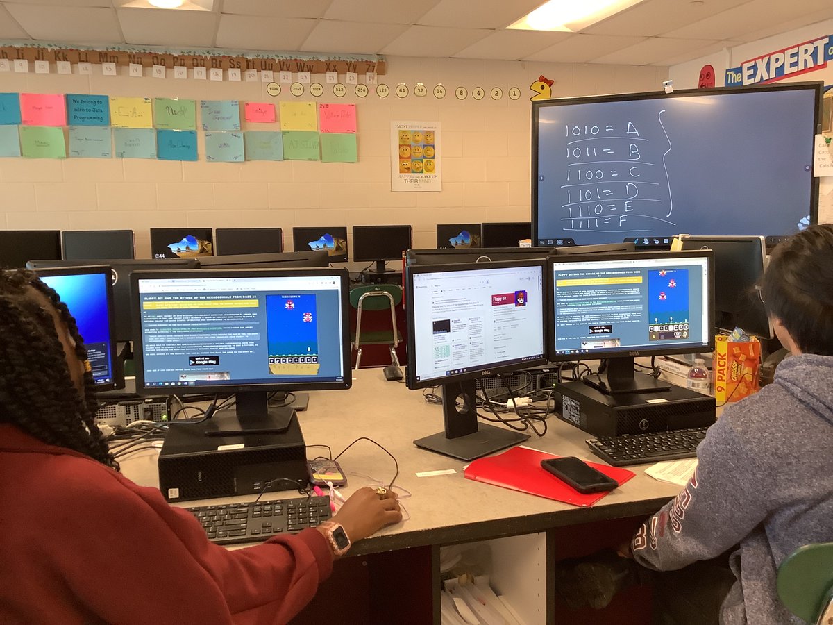EPPHS's tweet photo. Students showing mastery of binary and hexadecimal by playing flippybit @PortsmouthHS_RI https://t.co/gVIieO0kSl