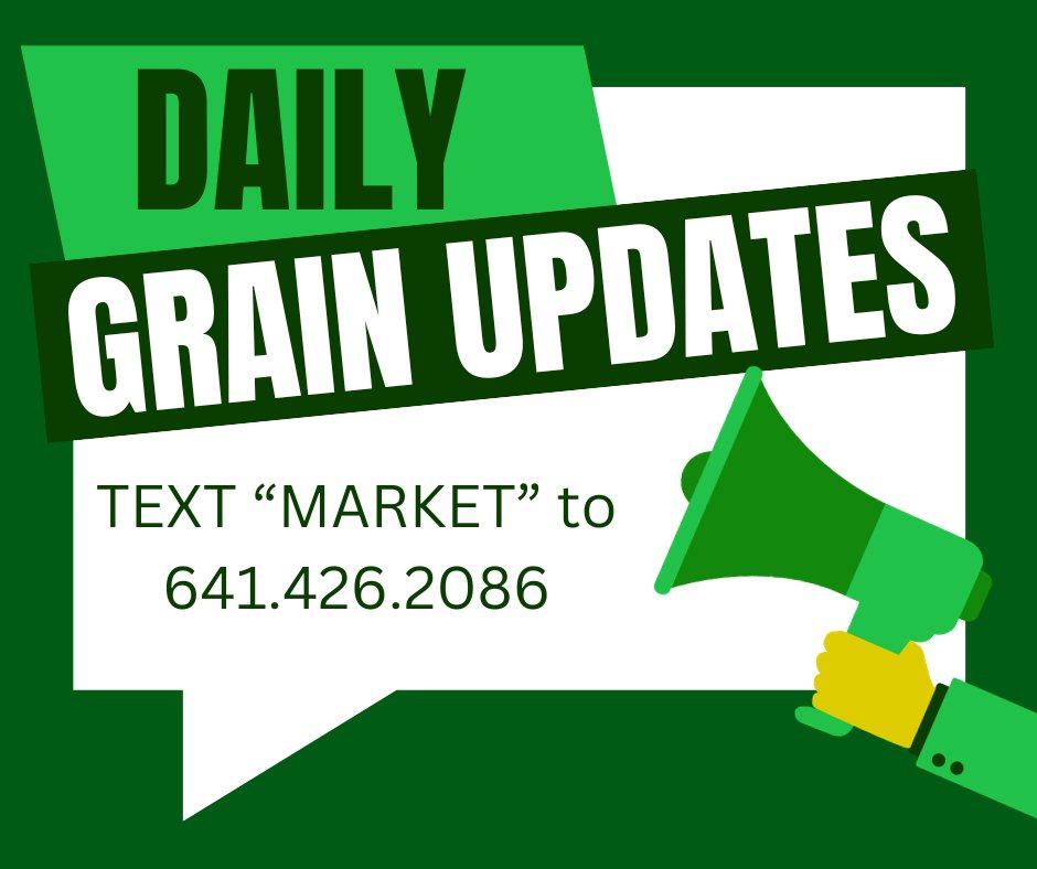 Our Daily Grain Market Update Texts are back up and running! 

If you would like to join the text group, text "MARKET" to 641.426.2086