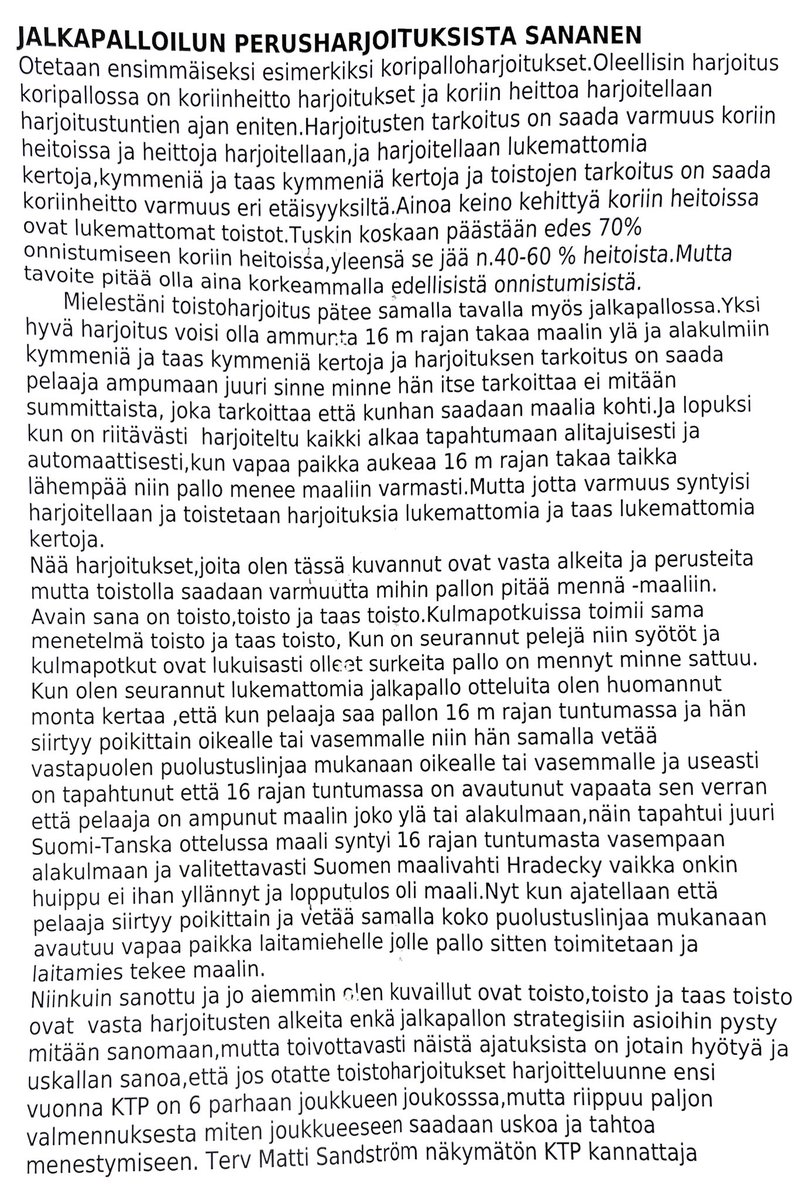 Jalkapallokulttuuri⚽️@kotkankaupunki 
Valmentajalle kohdistuva palaute on nokitusten usein positiivista, netissä kuulemma monesti ärhäkämpää. Tänään tuli uutta:
Ennen harjoitusta arvokas herra toi minulle KIRJOITETUN ja RAKENTAVAN palautteen #SyyAntaaKaikkensa #Respect @KTPKotka