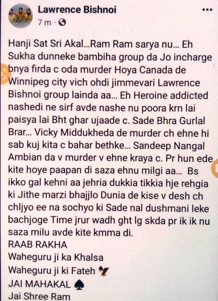 Premsukh2929's tweet photo. #canadaindia
#lorancebishnoi #canadaindia #yansh 
Lorance bishnoi is not a gangster https://t.co/9gUXsqvOB6