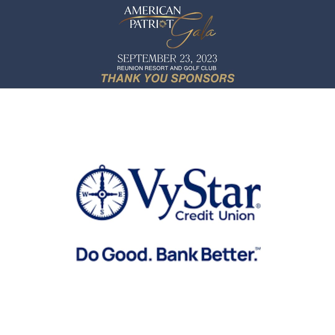 Camaraderie Foundation (@supportcam) on Twitter photo 🌟 A heartfelt salute to @<a href="/OfficialVyStar/">VyStar Credit Union</a> for their tremendous support as a sponsor of the Camaraderie Foundation's American Patriot Gala on September 23, 2023, at Reunion Resort & Golf Club! 🌟 A heartfelt salute to @<a href="/OfficialVyStar/">VyStar Credit Union</a> for their tremendous support as a sponsor of the Camaraderie Foundation's American Patriot Gala on September 23, 2023, at Reunion Resort & Golf Club!