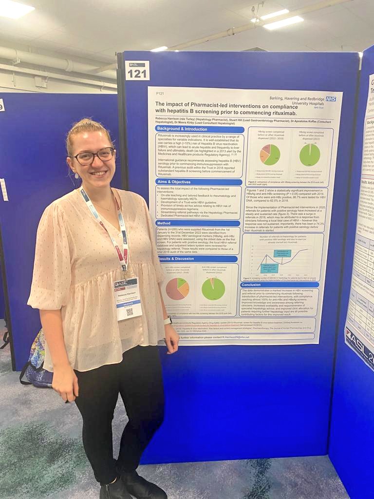 heppharm's tweet photo. Another fantastic poster by #BHPG member @BeckyHarri52314 on how pharmacist-led interventions can improve #hepatitis B screening efforts #BASL2023 @BASLedu @BHRUT_NHS https://t.co/y6N0PVSApT