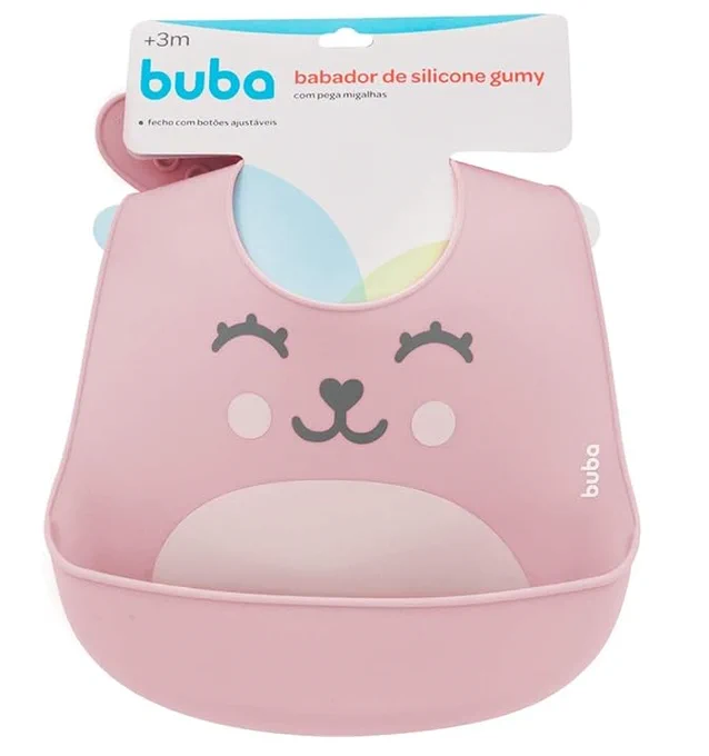 Babador de Silicone – Pega Migalhas Gumy – Rosa – Buba