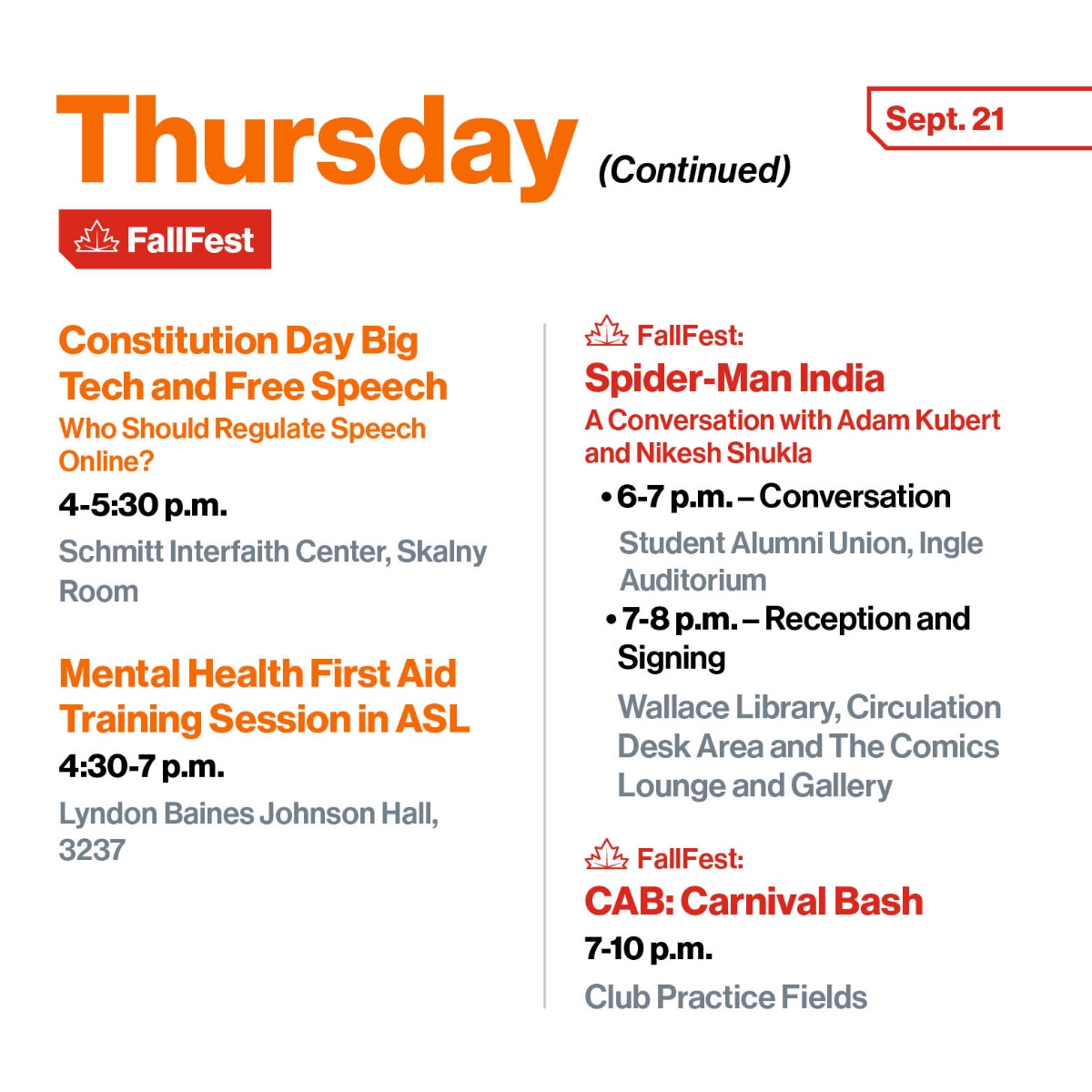 Happy #RITFallFest Tigers! Check out any of the great events that are going on this week as the autumn vibes come rolling in! 🍂

Learn more about these events at rit.edu/FallFest or checkout the rest at rit.edu/events.