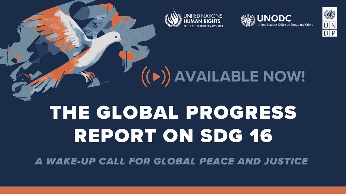 UN Development (@undp) on Twitter photo Progress towards the achievement of #SDG16 is off track.
On #PeaceDay, explore the comprehensive data in our 🆕 report with <a href="/UNODC/">UN Office on Drugs & Crime</a> and <a href="/UNHumanRights/">UN Human Rights</a> to understand the challenges and opportunities to achieving a 🌎 of peace, justice and inclusion.
📖: go.undp.org/JgEh Progress towards the achievement of #SDG16 is off track.
On #PeaceDay, explore the comprehensive data in our 🆕 report with <a href="/UNODC/">UN Office on Drugs & Crime</a> and <a href="/UNHumanRights/">UN Human Rights</a> to understand the challenges and opportunities to achieving a 🌎 of peace, justice and inclusion.
📖: go.undp.org/JgEh