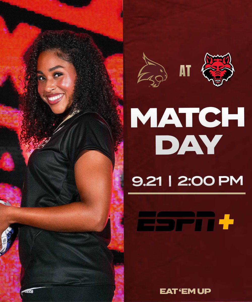 TXStateSoccer's tweet photo. Afternoon action in the Natural State

🆚: Arkansas State
📍: Jonesboro, Ark.
🏟: A-State Soccer Park
🕐: 2 pm
💻: ESPN+ (https://t.co/JFCU169yrw)
📊: https://t.co/bcQe4NnwyX

#EatEmUp https://t.co/QwZBOMifYs