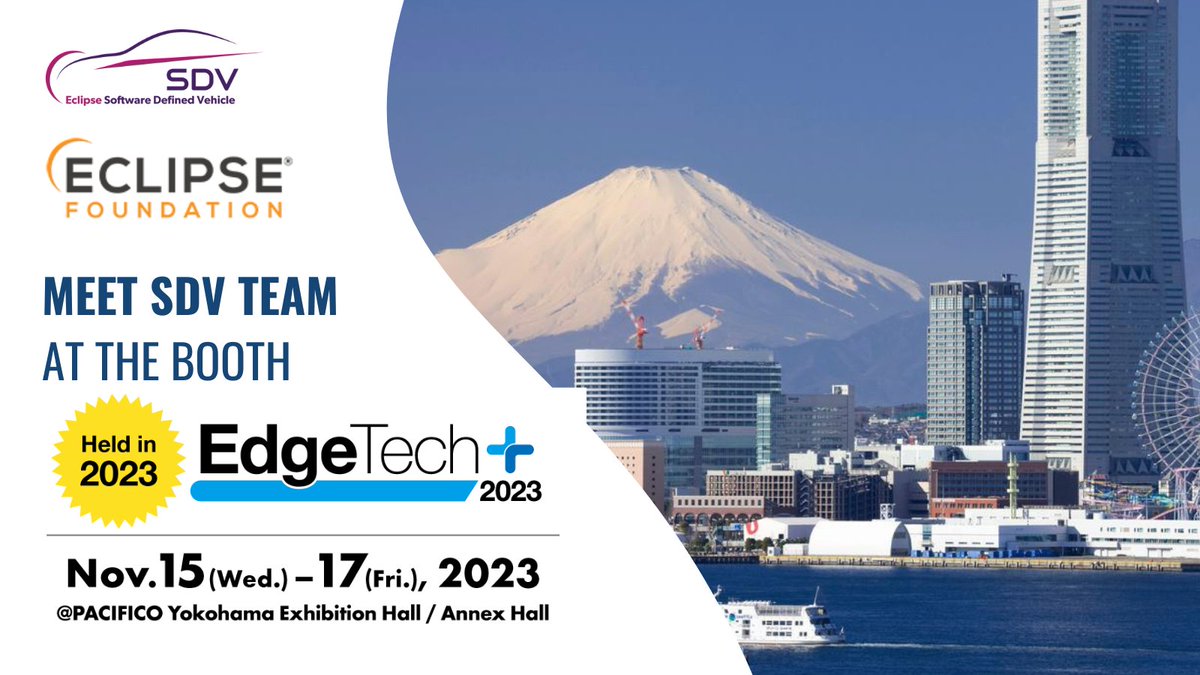 SDVeclipse's tweet image. Exciting news! Join us at EdgeTech+ 2023 on Nov 15-17 at Pacifico Yokohama for an enlightening talk by Michael Plagge and Marc Virgil on &quot;Open Collaboration in the Automotive Industry&quot;! Don&apos;t miss it! hubs.la/Q022-g380
#SoftwareDefinedVehicle #opensource #EdgeTech2023