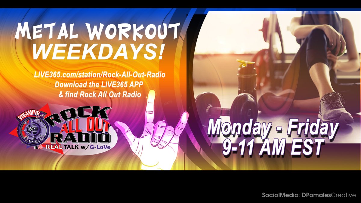 RockAllOut's tweet photo. Let's Get Physical! Metal Workout Thursday NOW! https://t.co/pg5DA8U20v or https://t.co/JozvzJevla  #metalworkout #RAORadio #thursdayvibes https://t.co/mfkd0O0SPK