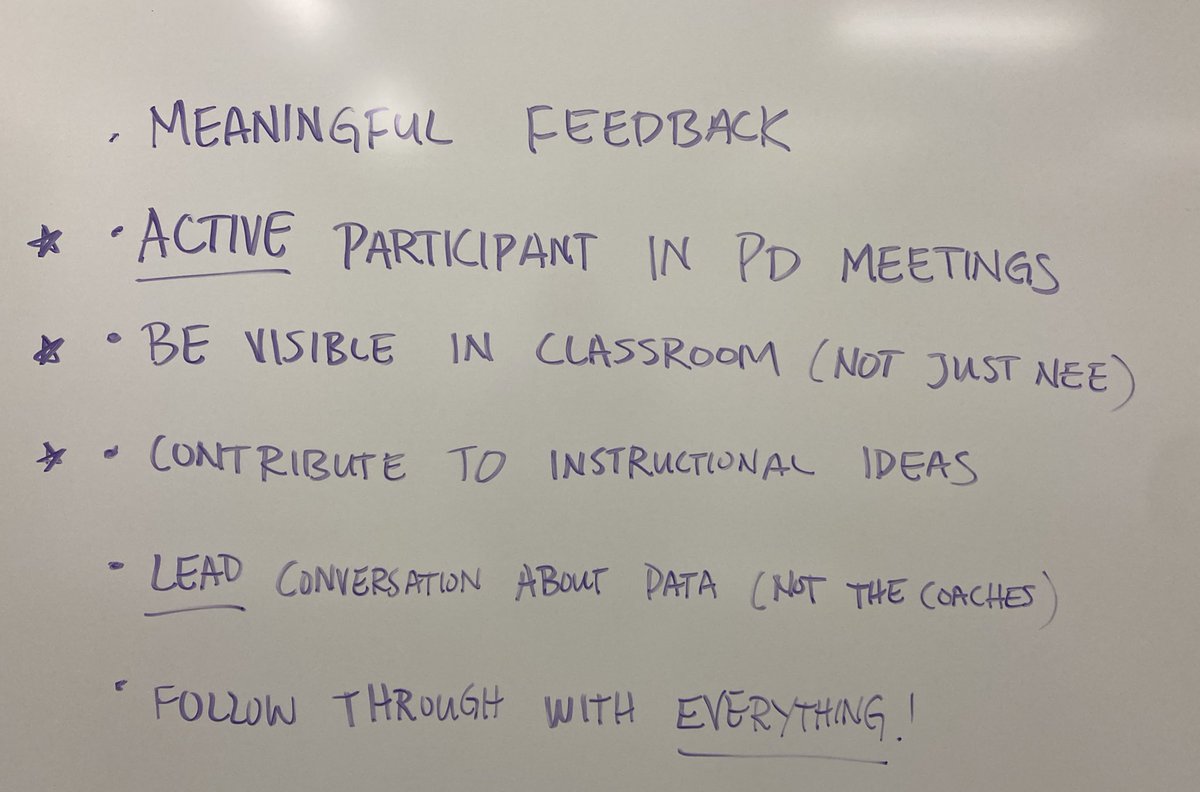 CoachDCarey's tweet photo. What makes a great instructional leader for a building? Are there other things you would add to the list? Great discussions last night with my CPPP colleagues. @BryanMcDonaldPD  #ucmoedlead https://t.co/tnnTNHSdPs