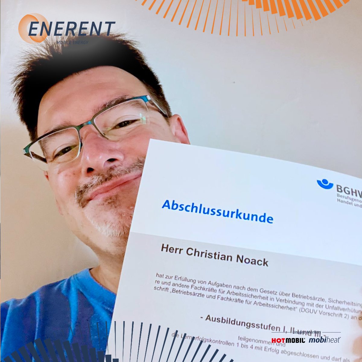Wir gratulieren unserem lieben Stefan und lieben Christian zur bestandenen Weiterbildung *Fachkraft für Arbeitssicherheit*. 🤩 👍

#weiterbildung #glückwunsch #karriere #enerent #hotmobil #mobiheat #arbeitssicherheit #nghw #ausbildung #abschlussurkunde
