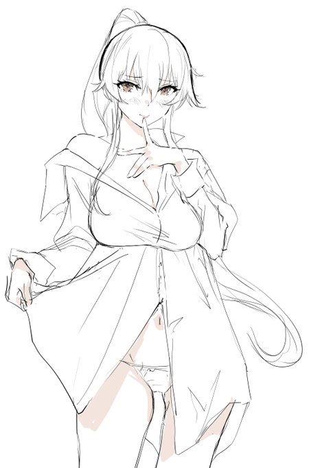 提督のYシャツを着こなす矢矧のラフ 