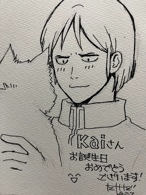 @j_topaz 感謝とお祝い、そして励みになれば
と思い、急いで描きました!
(🐶を愛でるカイさんです😊)
kaiさん がんばれ〜〜〜‼︎
\\\\٩( 'ω' )و //// 