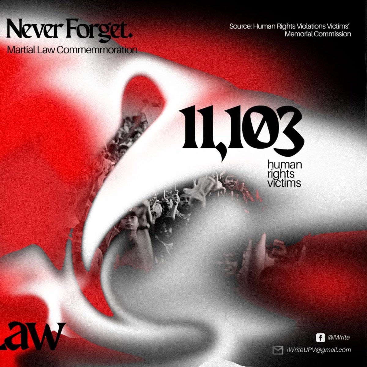 iWriteUPV's tweet photo. WE WILL NEVER BE SILENCED AGAIN.
September 21—this day marks the 51st year since Ferdinand Marcos Sr. signed Proclamation No. 1081 and placed the country under Martial Law.
#iWrite
#WriteTheRight
#ML51
#NeverForget
#NeverAgain https://t.co/9NszFBYquT