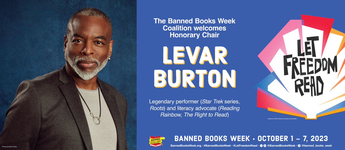 sljournal's tweet photo. LeVar Burton Named Honorary Chair of Banned Books Week https://t.co/tCet9RCyQ4 https://t.co/VYZzxJLMBR
