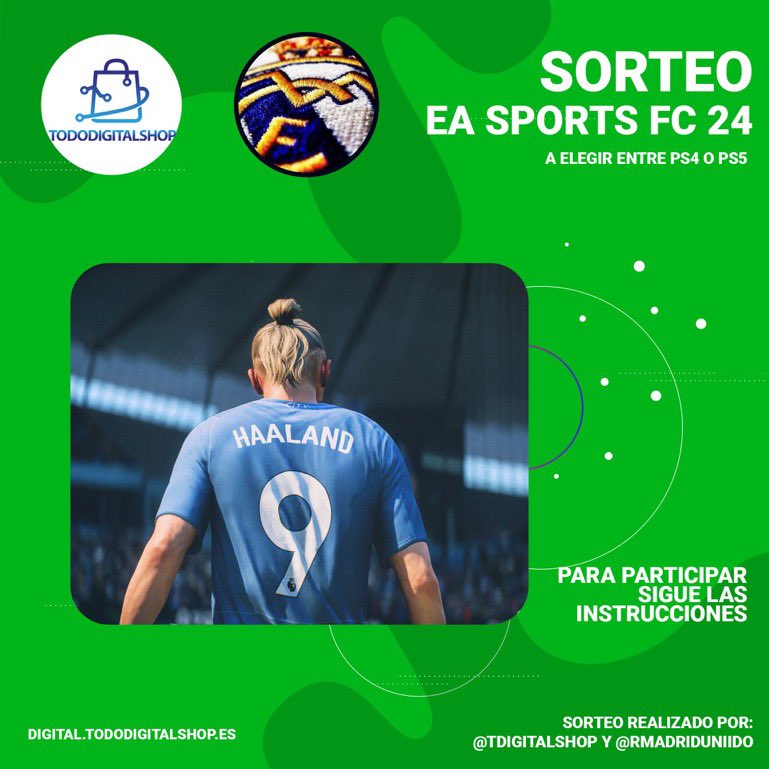 RMadridUniido's tweet photo. 🎁🎮 MEGA SORTEO DEL NUEVO EA FC 24

¡PARTICIPA!

Hazte con el nuevo FC 24 TOTALMENTE GRATIS

2 PASOS para participar:

1️⃣ Dar RT a este tweet
2️⃣ Seguir a @RmadridUniido y @TDigitalShop

Mencionando amigos en los comentarios tendréis más posibilidades de GANAR.

🍀MUCHA SUERTE🍀 https://t.co/Tueqn6EHvC