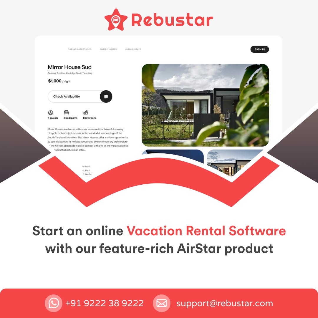 Rebu_Star's tweet photo. Are you planning to start your online vacation rental business app like Airbnb?
 
Our Website
https://t.co/vSgYvAY6bV

#AirbnbClone #VacationRentalScript #AirbnbLikeApp #AirbnbCloneScript   #RentalBusiness #OnlineBooking #VacationRentalSolution #Business #Startups #Airstar https://t.co/n1kolFnXkS