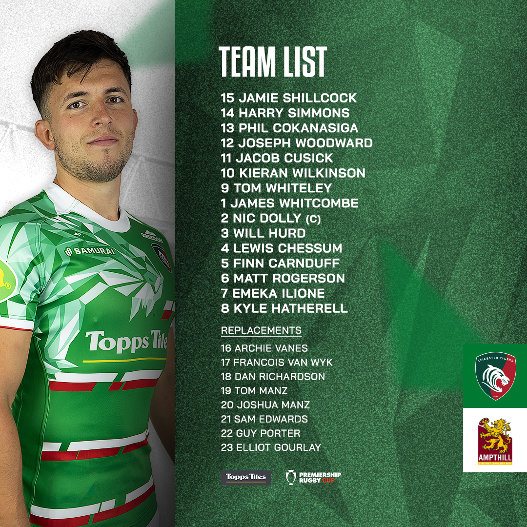 LeicesterTigers's tweet photo. 📋 𝐓𝐄𝐀𝐌 𝐍𝐄𝐖𝐒

The matchday squad for Sunday's fixture against @AmpthillRufc.