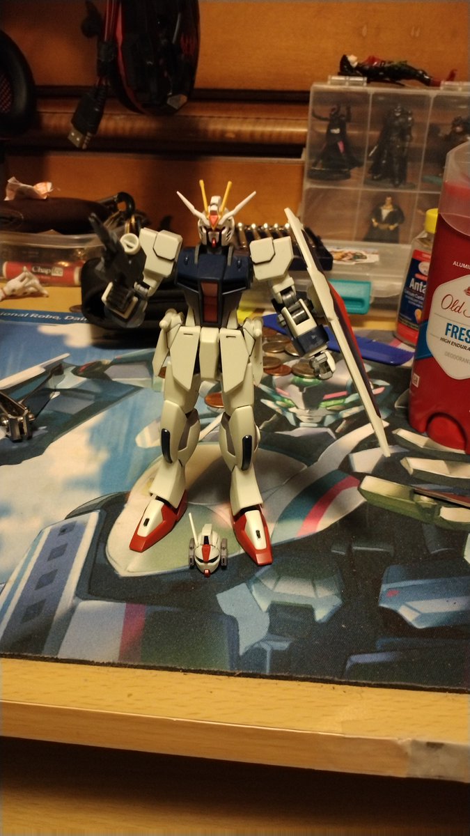 Finished the Dagger L type! Then I thought about attaching a Strike Gundam head on to it. It actually made it look better. I dig it so I'm going to keep it on.

#gunpla #kitbash