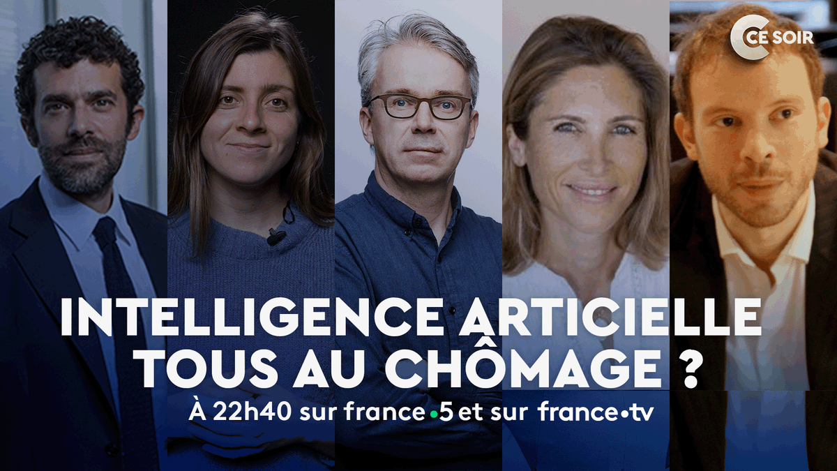 CCeSoir (@ccesoir) on Twitter photo ⏰ 22h40 sur @francetv et @France5tv
Avec :
📌<a href="/Laurent_Daudet/">Laurent Daudet</a> Directeur général de LightOn
📌<a href="/ApollineGuillot/">Apolline Guillot</a> rédactrice en chef <a href="/philonomist/">➤ Philonomist</a>
📌<a href="/AlexandreViros/">Alexandre Viros</a> Président France <a href="/AdeccoGroupFR/">The Adecco Group FR</a>
📌<a href="/epelboin/">Fabrice Epelboin</a> Spécialiste des réseaux sociaux
📌<a href="/JuliadeFunes/">de Funès</a> Docteure en philosophie ⏰ 22h40 sur @francetv et @France5tv
Avec :
📌<a href="/Laurent_Daudet/">Laurent Daudet</a> Directeur général de LightOn
📌<a href="/ApollineGuillot/">Apolline Guillot</a> rédactrice en chef <a href="/philonomist/">➤ Philonomist</a>
📌<a href="/AlexandreViros/">Alexandre Viros</a> Président France <a href="/AdeccoGroupFR/">The Adecco Group FR</a>
📌<a href="/epelboin/">Fabrice Epelboin</a> Spécialiste des réseaux sociaux
📌<a href="/JuliadeFunes/">de Funès</a> Docteure en philosophie