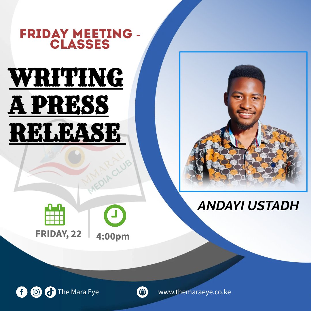 TheEyeMara's tweet photo. What is a press release and how is it written? Ask no more because you have a date with us!
#puttingtheoryintopractice https://t.co/xhSMPuT2e4