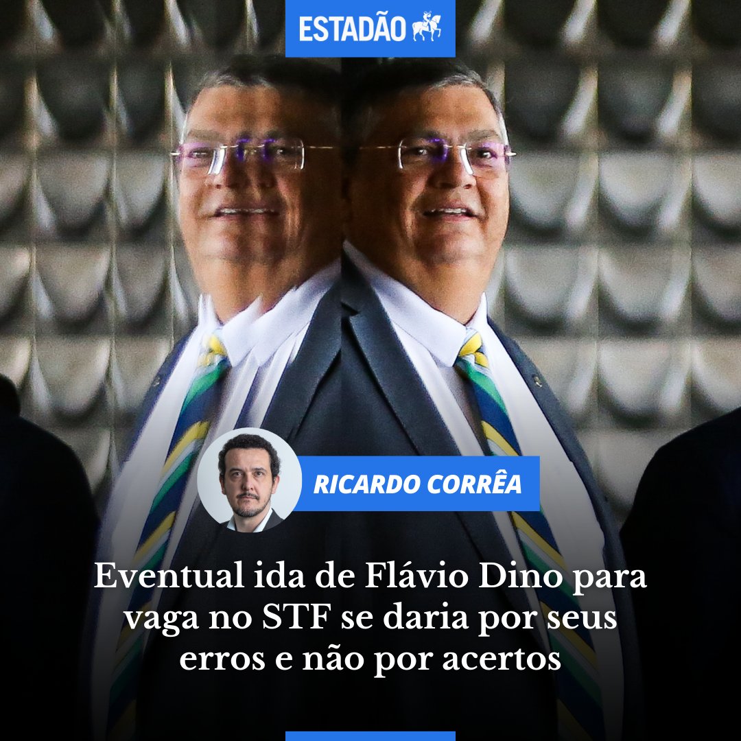 Estadão 🗞️ (@estadao) on Twitter photo ><a href="/ricardocorrea/">Ricardo Corrêa</a>: Eventual ida de Flávio Dino ao STF se daria por seus erros e não por acertos bit.ly/3ELBLPN
'Ministro tem atuação criticada, prioriza próprio protagonismo e tem ambições futuras que não são desejáveis a integrante do STF'
Foto: Wilton Júnior/Estadão ><a href="/ricardocorrea/">Ricardo Corrêa</a>: Eventual ida de Flávio Dino ao STF se daria por seus erros e não por acertos bit.ly/3ELBLPN
'Ministro tem atuação criticada, prioriza próprio protagonismo e tem ambições futuras que não são desejáveis a integrante do STF'
Foto: Wilton Júnior/Estadão