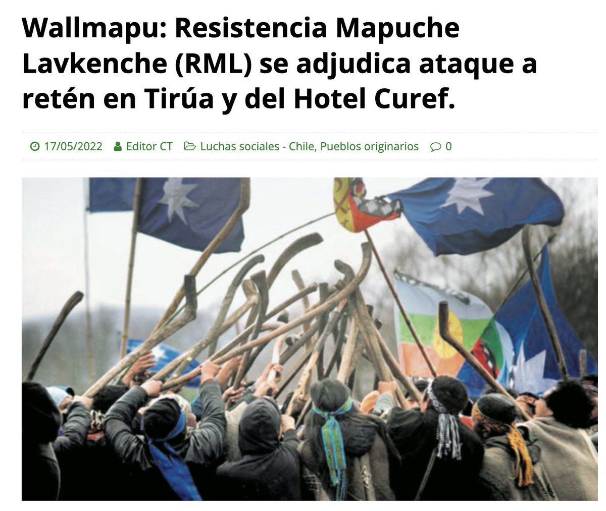 BotCheckerCL's tweet photo. Al final los de Resistencia Mapuche Lafkenche (RML) tenían carabineros en sus filas, finjamos sorpresa. https://t.co/Gf3sFYSDPh