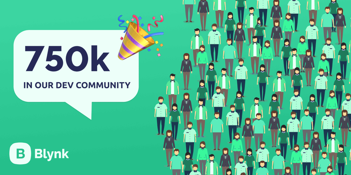 blynk_app's tweet photo. 📣 Big shoutout to our amazing, global community of builders and innovators!

More than 750,000 developers and businesses have joined Blynk since our new platform release! Your trust drives us to keep improving 🚀

#blynk #iot #iotplatform #iotapp #iotcommunity #lowcode #nocode #iotdevelopment