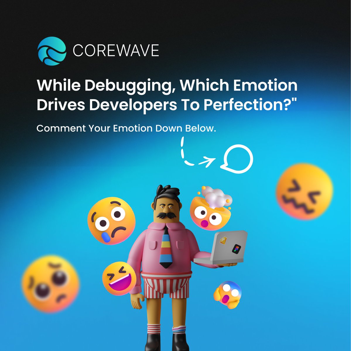 corewavetech's tweet image. 👨‍💻🔍 Finding the Perfect Code: The relentless pursuit of perfection drives every developer&apos;s debugging journey! 💪😅 

 #CodingPassion #perfectionistatwork #debuggingadventures #Corewave