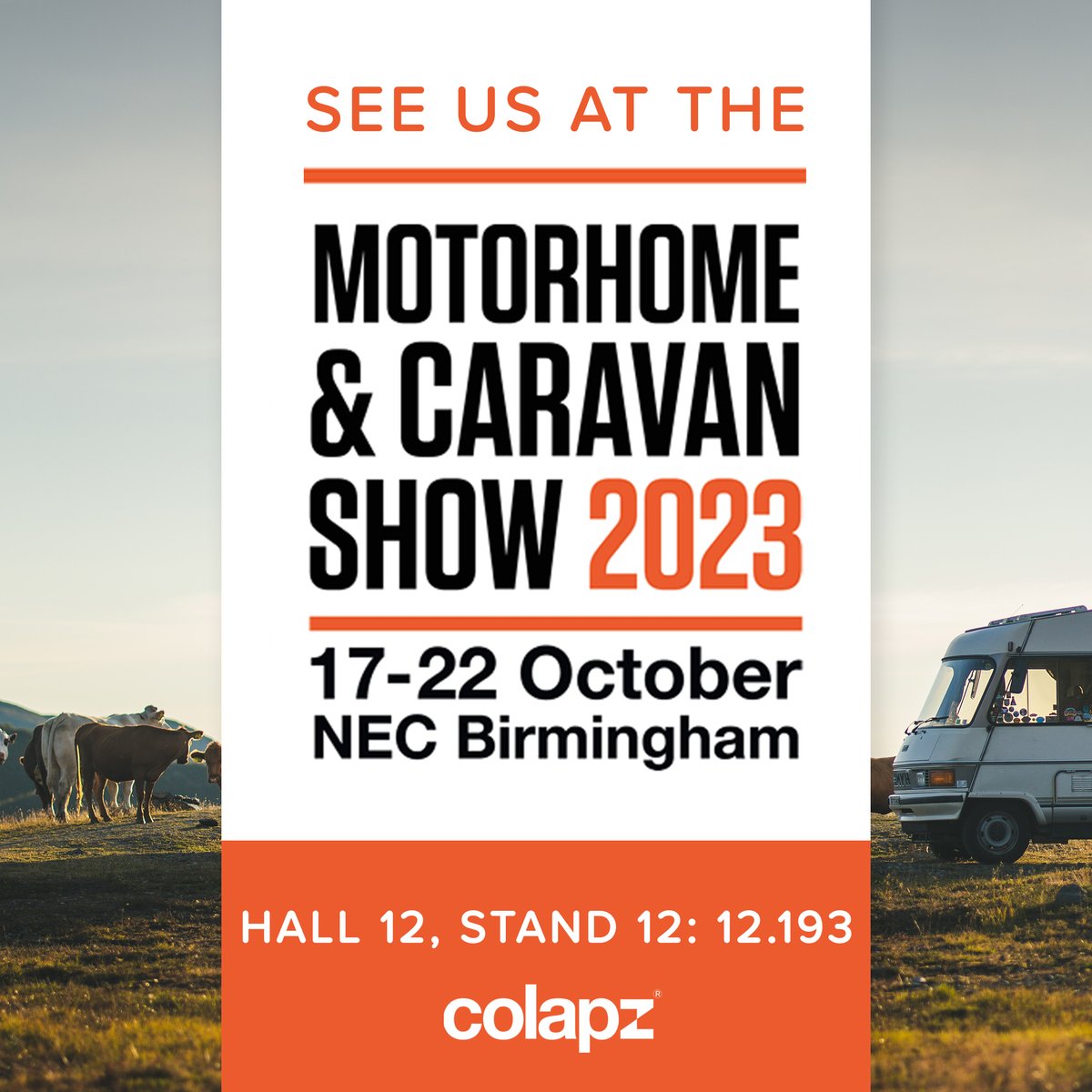 It's already that time of year again! 🚐  ​​​​​​​​​​​​​​​​​

We're thrilled to be back at the NEC for the October Motorhome &amp; Caravan show! <a href="/NECCaravanShow/">MHome & Caravan Show</a>

Come stop by and say hello to the Colapz team in Hall 12, Stand 12: 12.193 - See you there! 📷 

#colapz #necshow
