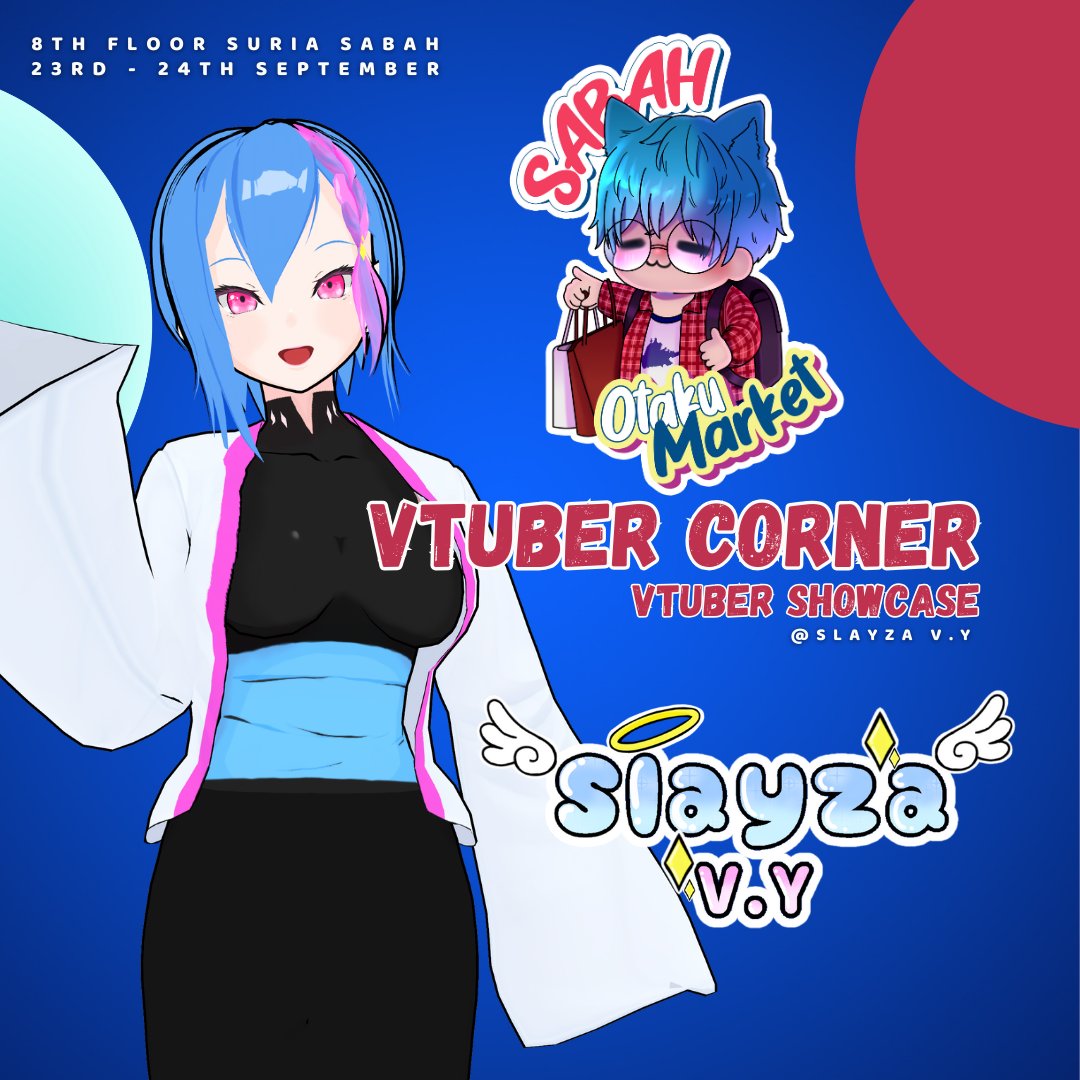 Catch them this weekend at Sabah Otaku Market. Drop by and show support to your favourite VTubers! Take pics as some come with standees/buntings! ON SCREEN! Some have their merch too!

2/5