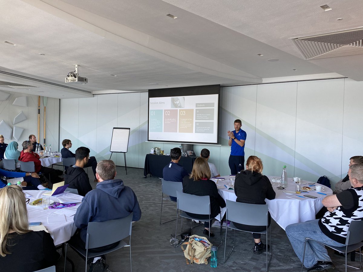 SloughSSN's tweet photo. What a morning! So great to bring our PE subject leaders together @Dorney_Lake to discuss all things PE, physical literacy, dance, mindfulness. Bringing in our epic specialists too @WillSwaithes @PEScholar @dancetoschool @HealthyMindsW4L Creative Academy. The dancing was 🕺 👌 https://t.co/2j9ujnf2bP