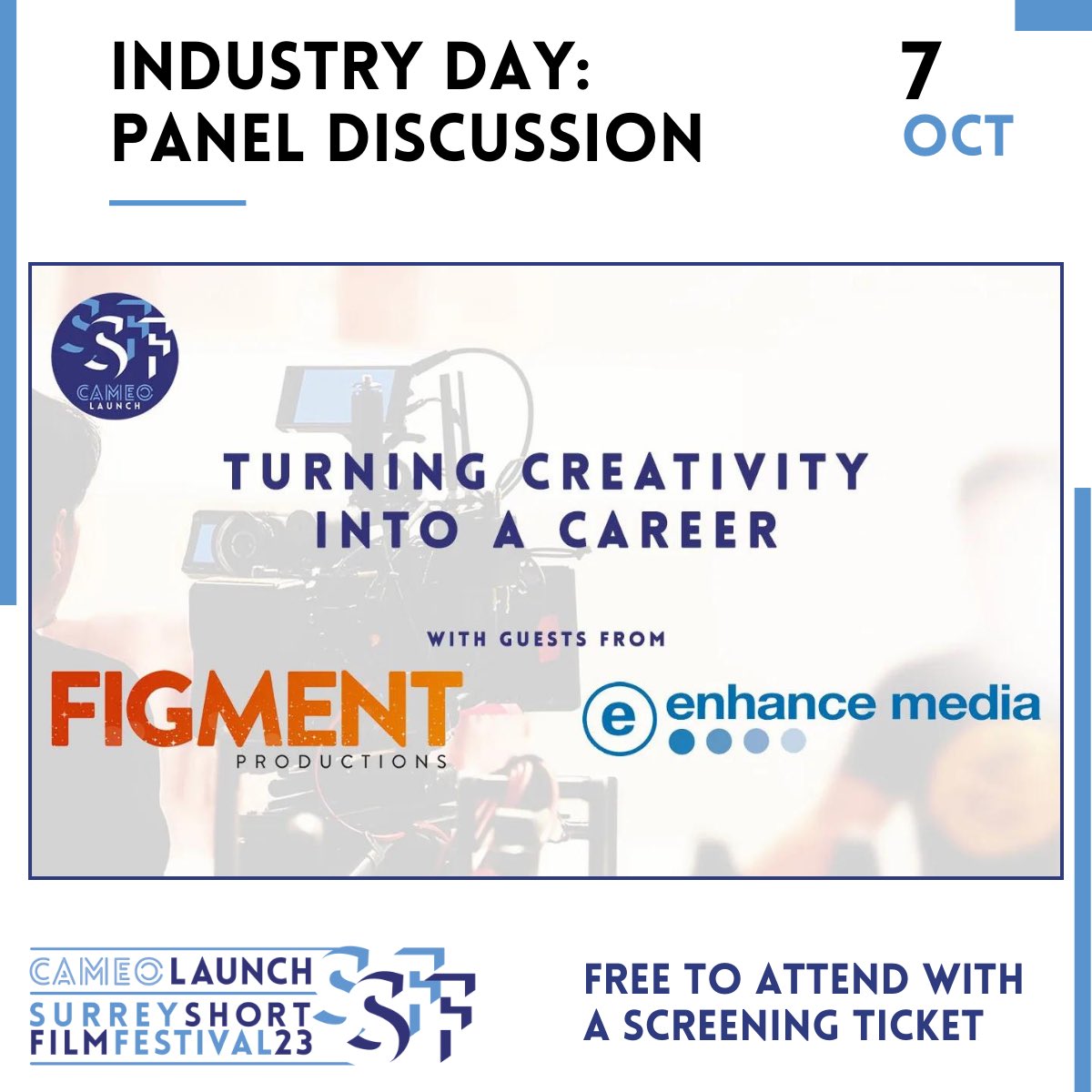 Filmmaking as a career anyone?

How can filmmakers work across fields and industries? 
<a href="/figmentprods/">Figment Productions</a> and <a href="/EnhanceMediaLtd/">Enhance Media</a> will share their insights.

Click here for more info: cameolaunch.com/event-details/…