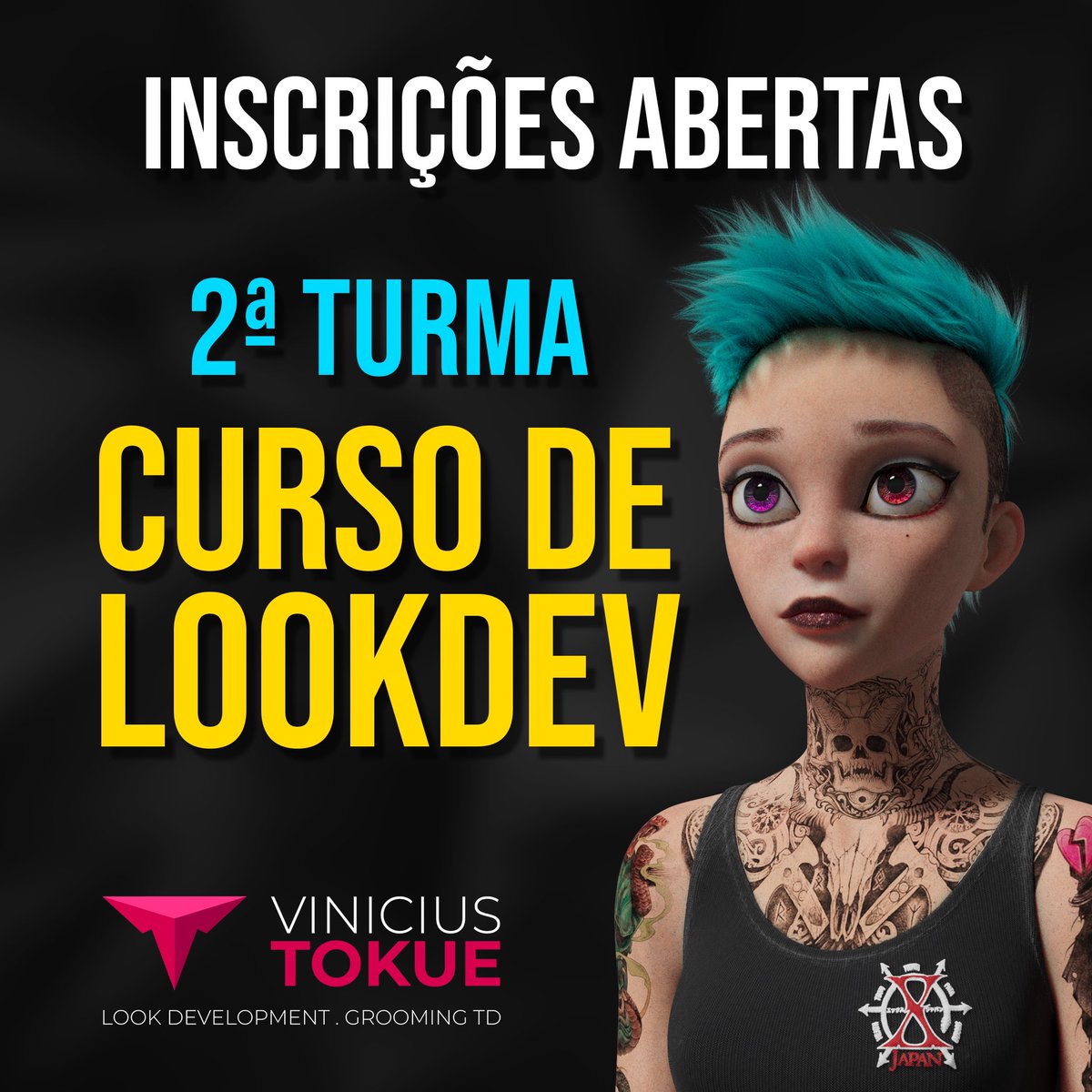 vinitokue's tweet image. Eai gente tudo bem? To lançando a nova turma do curso de lookdev! Segue o fio para todas as infos.