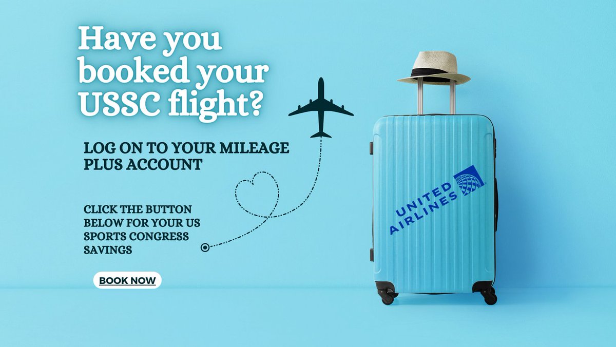 Make your travel plans for the US Sports Congress. More info can be found on our travel page: ussportscongress.com/travel or to book your flight follow the directions below for savings on United Airlines