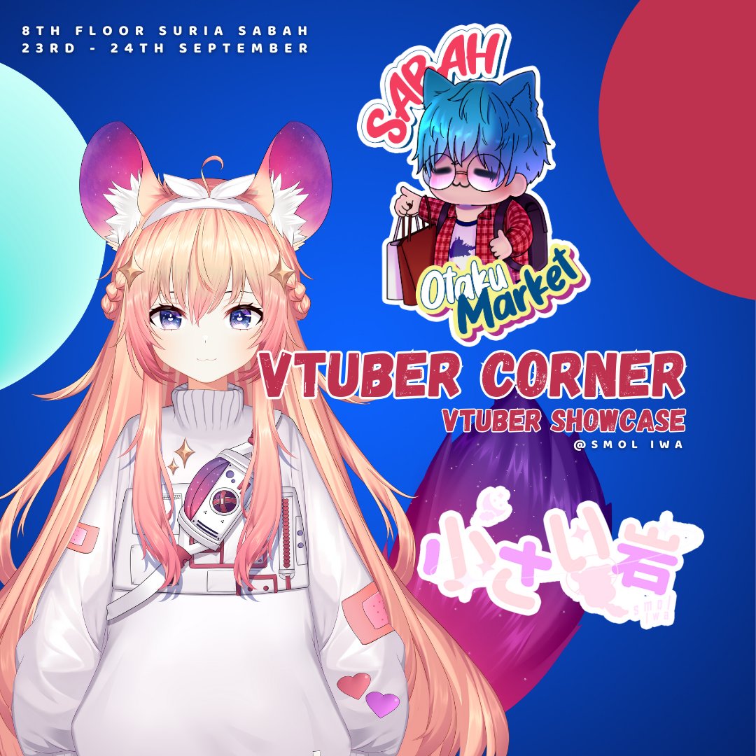 Catch them this weekend at Sabah Otaku Market. Drop by and show support to your favourite VTubers! Take pics as some come with standees/buntings! ON SCREEN! Some have their merch too!

4/5
